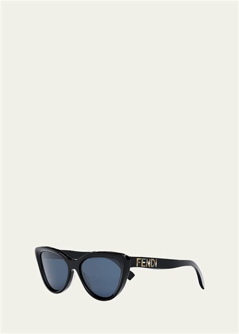 fendi sunglasses logo cat eye